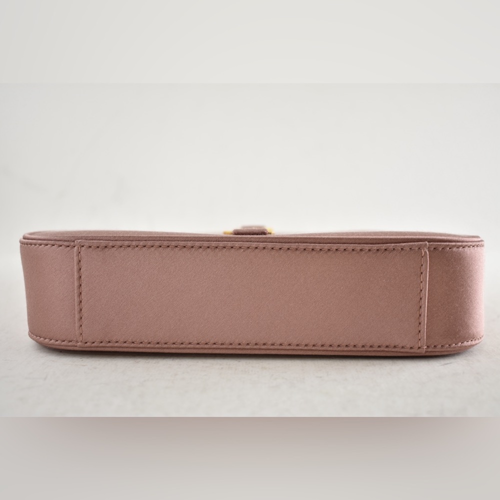 Saint Laurent Mini Le 5 A 7 Hobo Dragee Pink Satin Gold YSL Logo Top Handle Bag - Picture 16 of 16